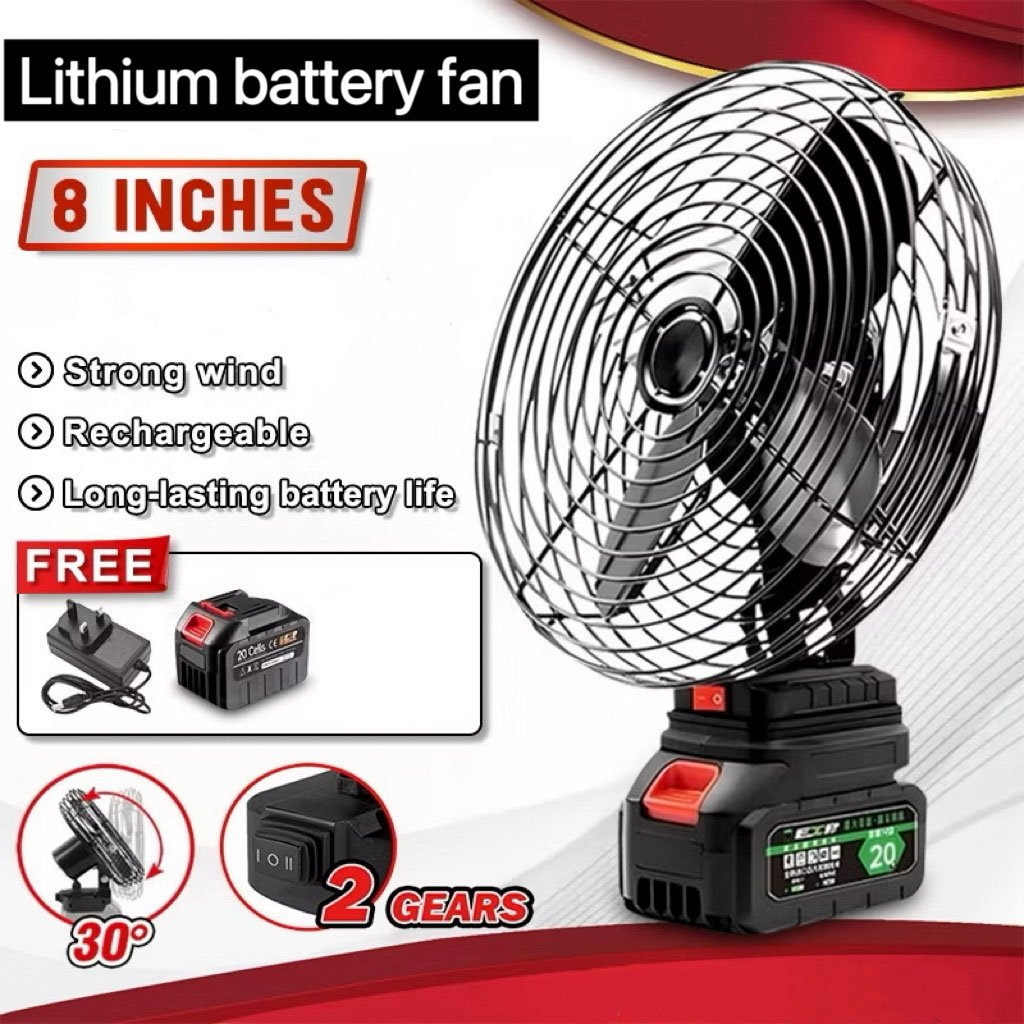 Ventilateur de Table Rechargeable avec Batterie Lithium 24V – Ventilateur puissant sans fil
