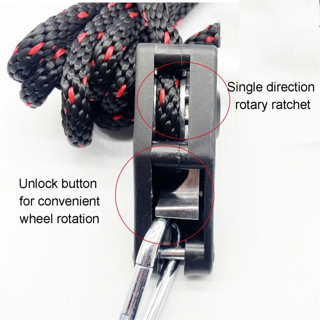 Corde à Cliquet à Poulie Robuste Multi-Usages – Capacité de Levage 250Kg