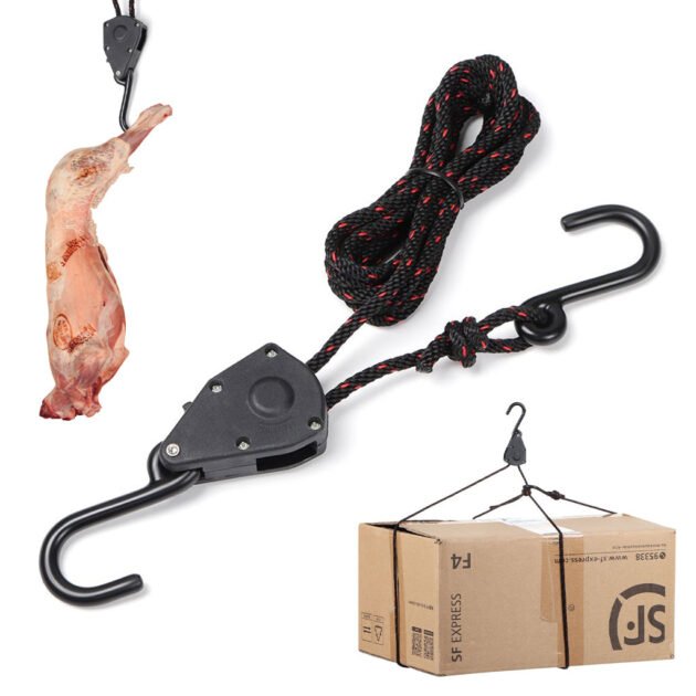 Corde à Cliquet à Poulie Robuste Multi-Usages – Capacité de Levage 250Kg