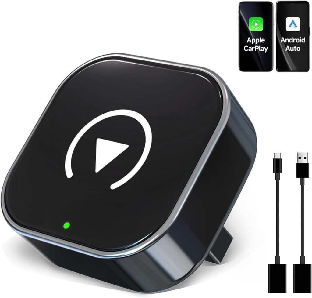 Adaptateur Sans Fil CarPlay et Android Auto 2 en 1 – Connexion Instantanée et Stable