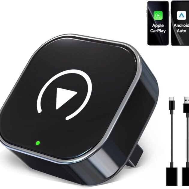 Adaptateur Sans Fil CarPlay et Android Auto 2 en 1 – Connexion Instantanée et Stable