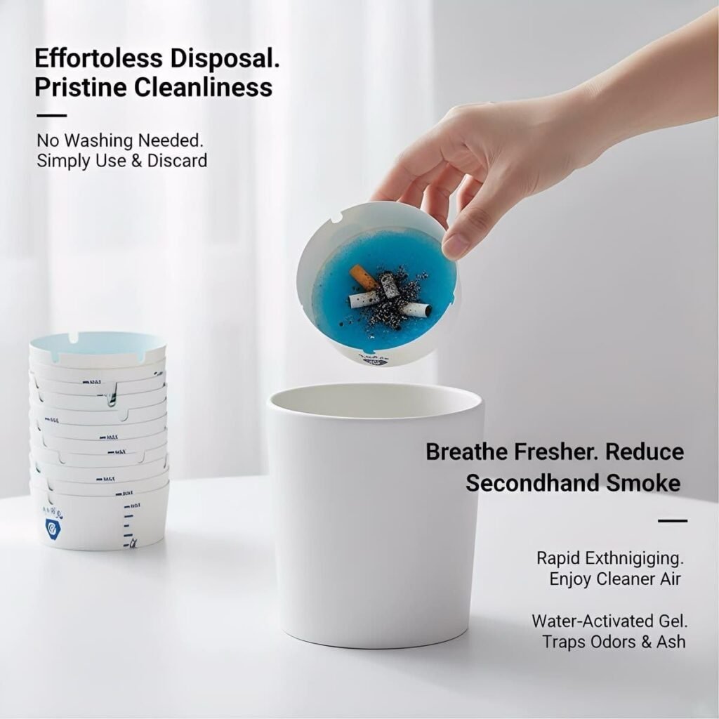 Cendrier Jetable Magique Anti-Odeur et Fumée Pack 25 PCS – Propreté et Fraîcheur Instantanées