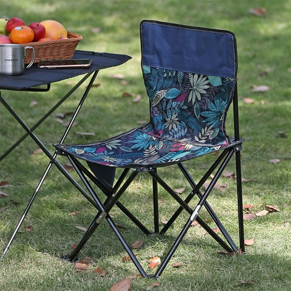 Chaise de Camping Pliante et Portable – Confort Outdoor, Design Tropical et Structure Ultra Résistante