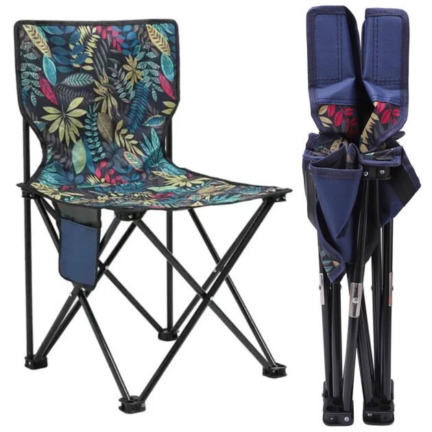 Chaise de Camping Pliante et Portable – Confort Outdoor, Design Tropical et Structure Ultra Résistante