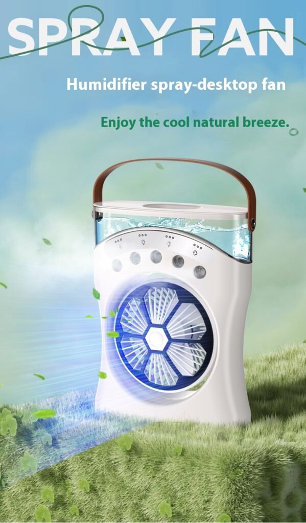 Ventilateur Brumisateur de Bureau Portable USB avec Éclairage