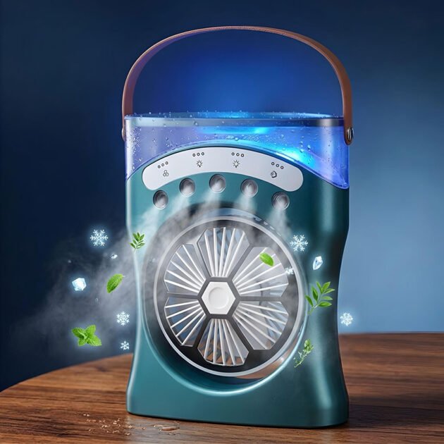 Ventilateur Brumisateur de Bureau Portable USB avec Éclairage