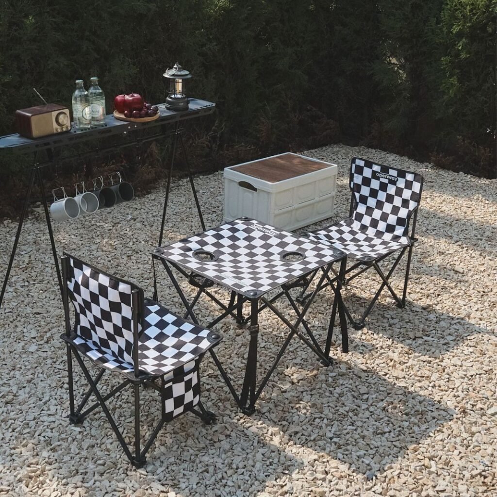 Ensemble de Camping Pliable Table et 2 Chaises Portables – Set Outdoor Compact