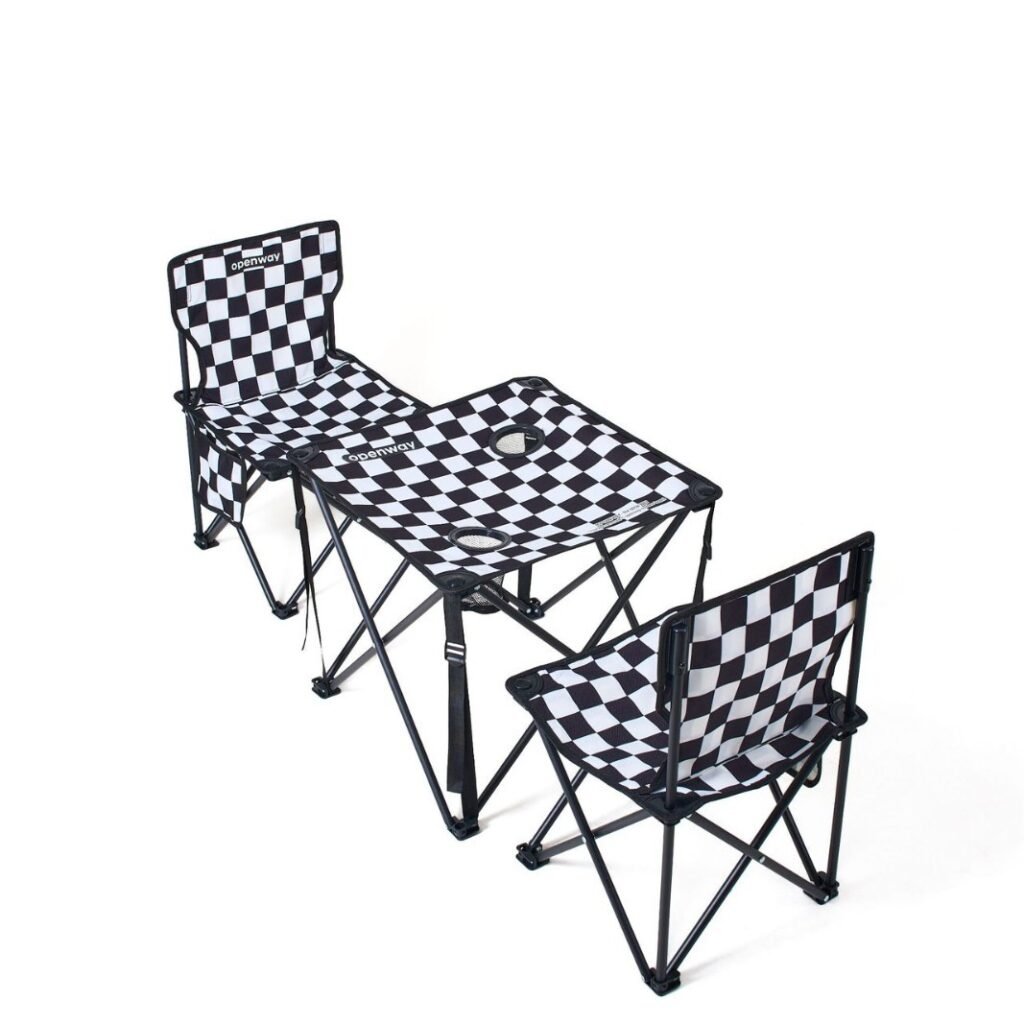 Ensemble de Camping Pliable Table et 2 Chaises Portables – Set Outdoor Compact