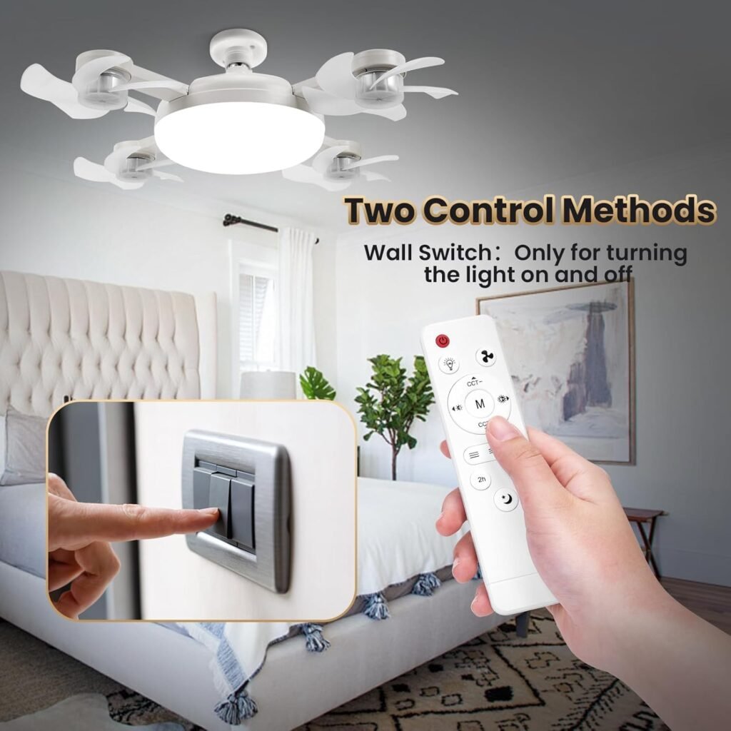 Ventilateur LED Drone avec Télécommande – Éclairage Intelligent & Ventilation Silencieuse