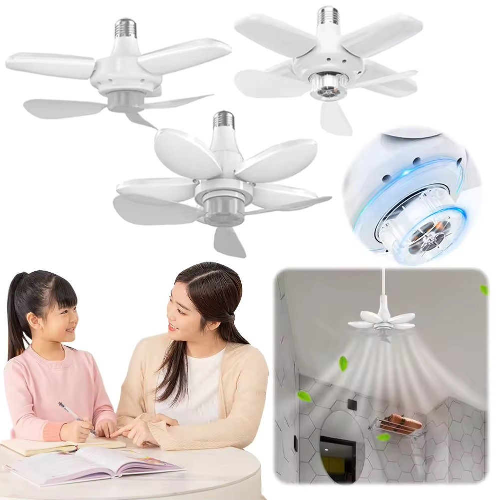 Ventilateur de Plafond Lumineux 2 en 1 avec Télécommande et Éclairage LED Puissant