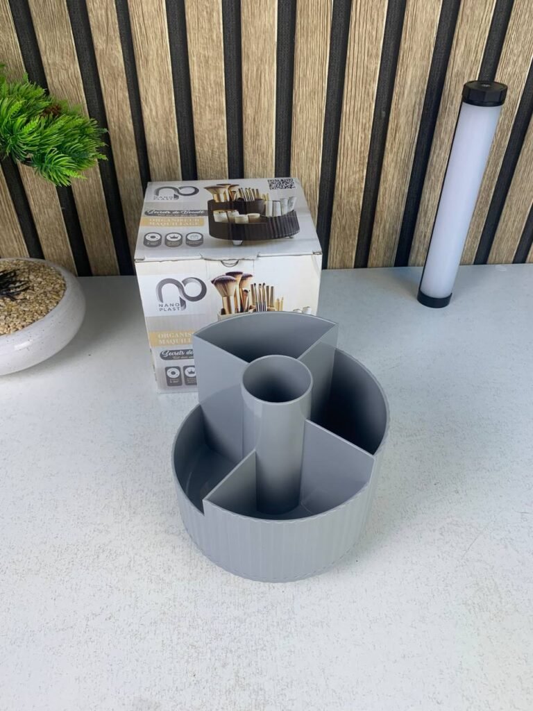 Organisateur de Pinceaux Rotatif 360° – Support élégant pour maquillage et bureau