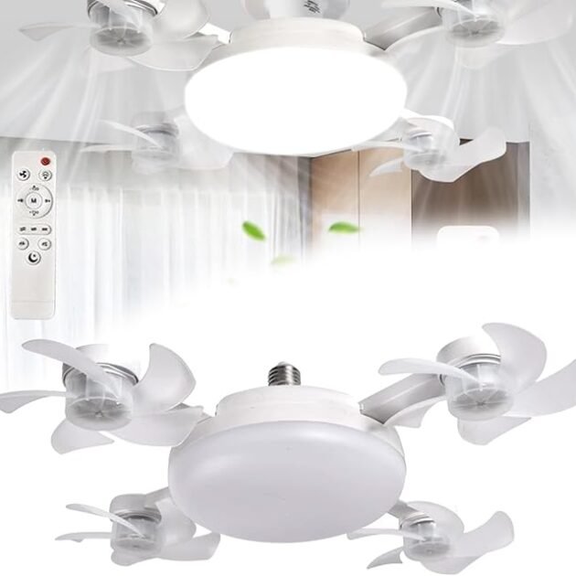 Ventilateur LED Drone avec Télécommande – Éclairage Intelligent & Ventilation Silencieuse