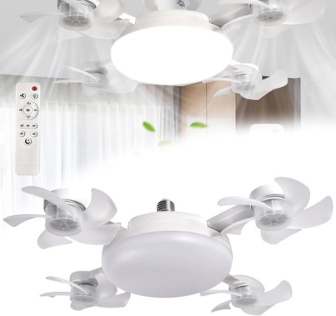 Ventilateur LED Drone avec Télécommande – Éclairage Intelligent & Ventilation Silencieuse