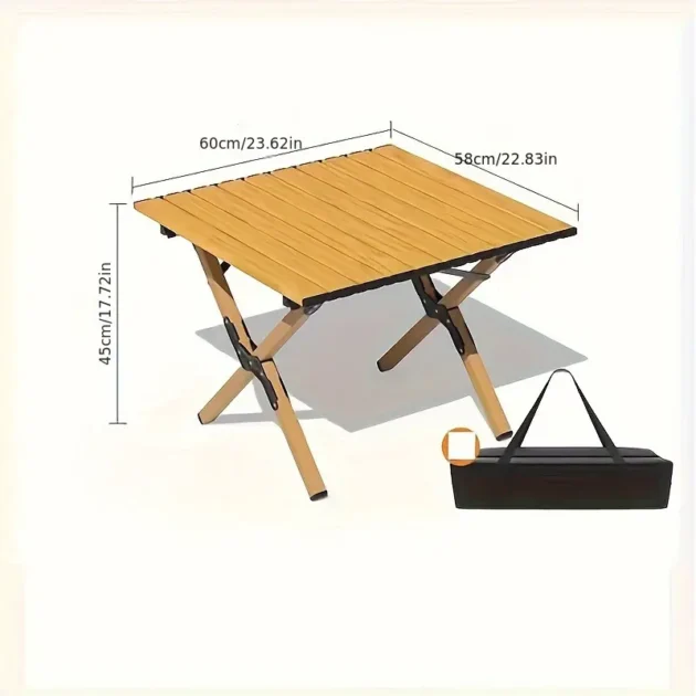 Table de Camping Pliable Aluminium & Acier – Robuste, Compacte & Prête pour l’Aventure