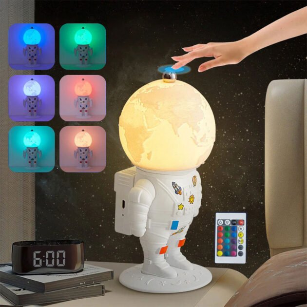 Lampe Astronaute Lunaire LED 16 Couleurs – Une ambiance magique dans votre chambre
