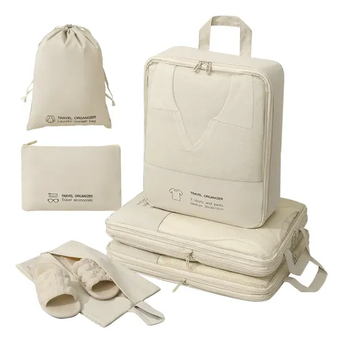 Kit de 6 Organisateurs de Voyage pour Valise – Rangement Intelligent & Gain d’Espace Optimal