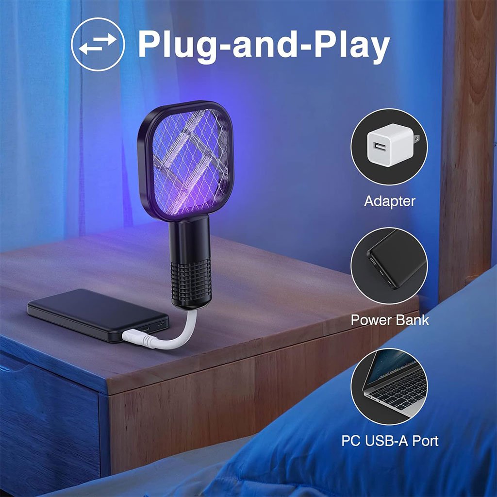 Mini Tapette à Mouches USB avec LED Violette – Protection Intelligente Anti-Moustiques