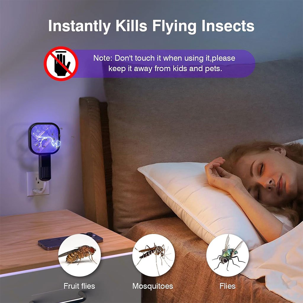 Mini Tapette à Mouches USB avec LED Violette – Protection Intelligente Anti-Moustiques