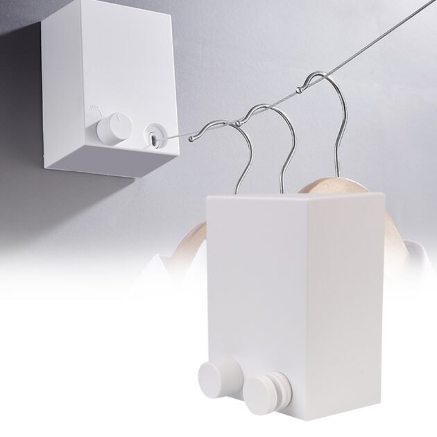 Corde à linge télescopique en inox — Sèche-linge mural