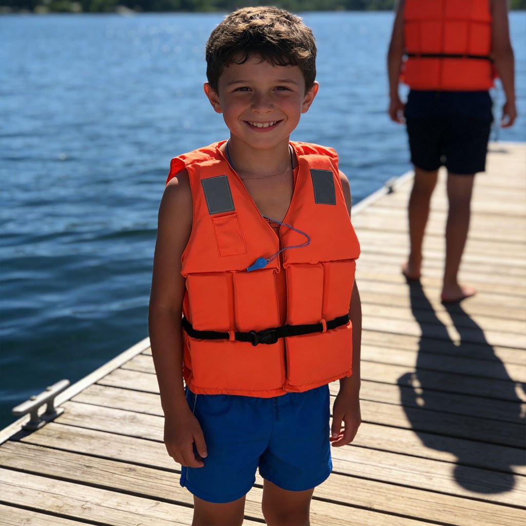 Gilet de Sauvetage Professionnel Haute Flottabilité avec Sifflet – Sécurité Maximale pour Enfants & Adultes