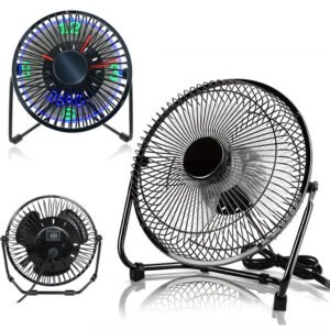 Ventilateur de Bureau LED avec Affichage de l'Heure et de la Température - مروحة المكتب الذكية بعرض الوقت ودرجة الحرارة