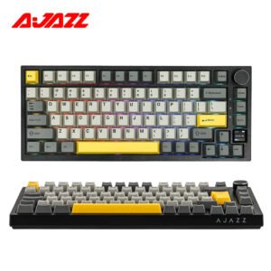 Ajazz AK820 Pro Black Clavier Mécanique avec Écran TFT et Structure Gasket - لوحة مفاتيح ميكانيكية