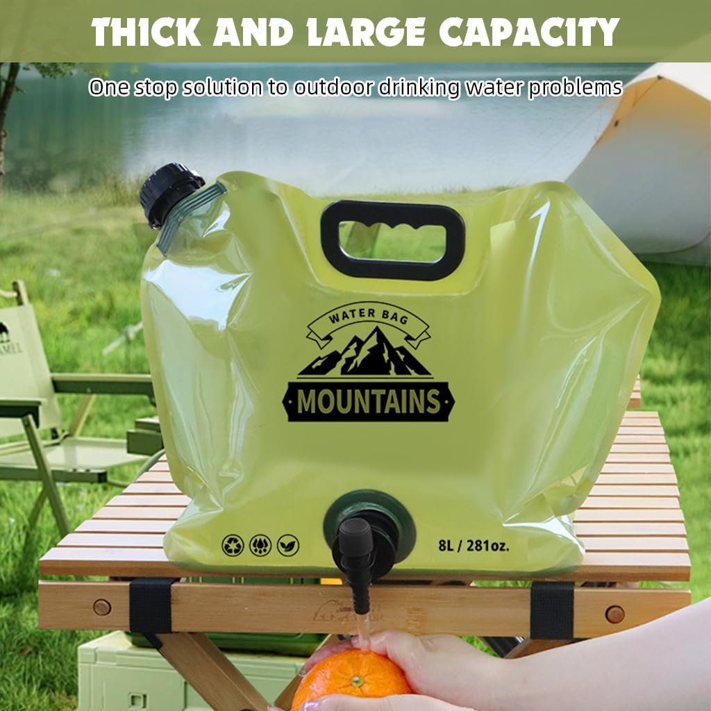 Réservoir d'eau pliable 8L — Essentiel pour camping et randonnée