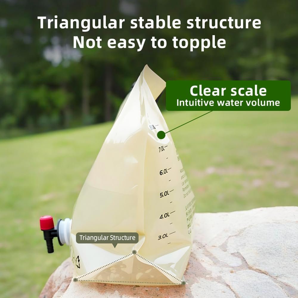 Réservoir d'eau pliable 8L — Essentiel pour camping et randonnée