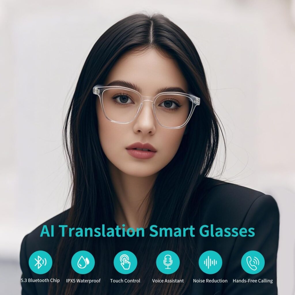 Lunettes connectées Traduction IA & Audio Open-Ear — Communication facilitée