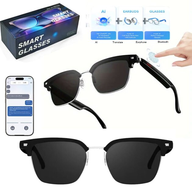 Lunettes connectées Traduction IA & Audio Open-Ear — Communication facilitée