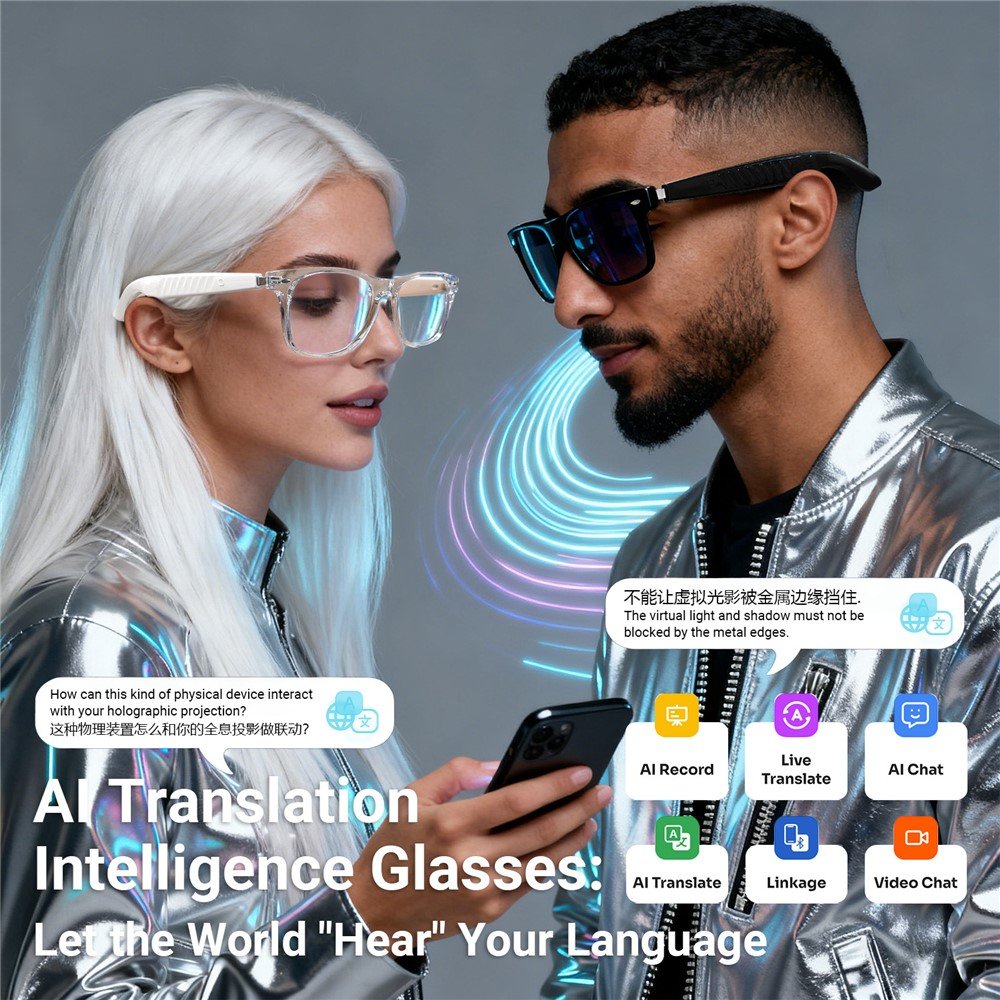 Lunettes Connectées F20 à Traduction IA — Communiquez sans limites