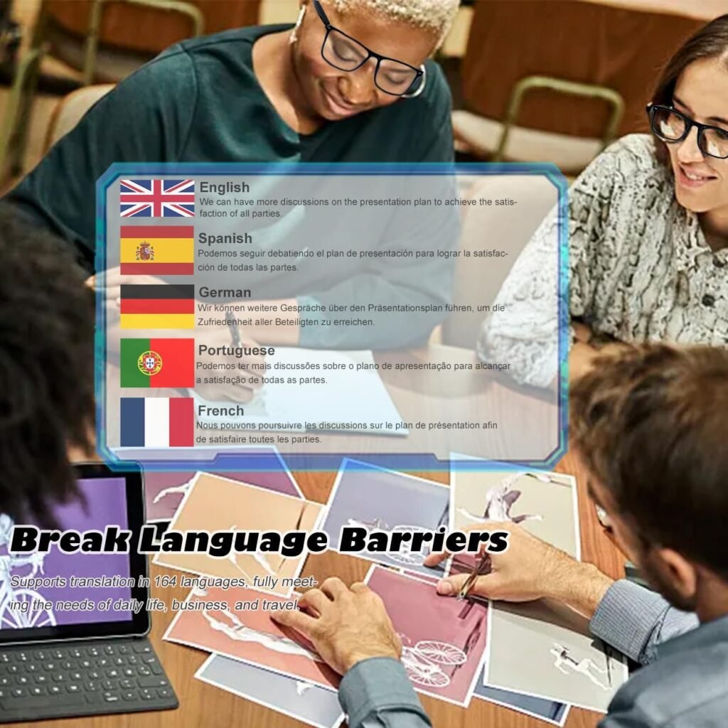 Lunettes connectées Traduction IA & Audio — Communication et confort
