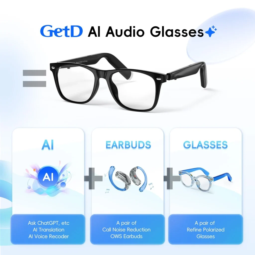 Lunettes connectées Traduction IA & Audio — Communication et confort