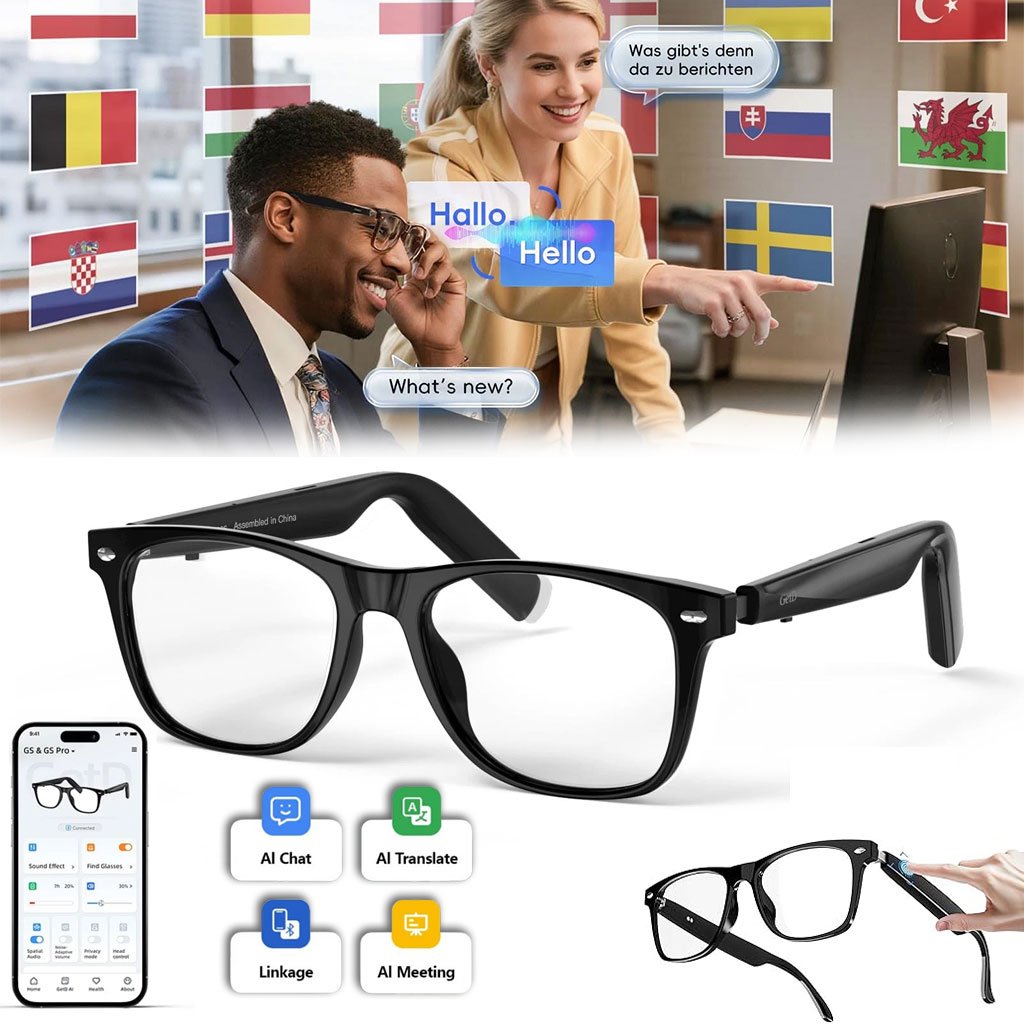 Lunettes connectées Traduction IA & Audio — Communication et confort