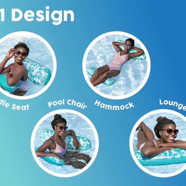 Hamac de piscine gonflable 4-en-1 — Restez au frais tout l'été