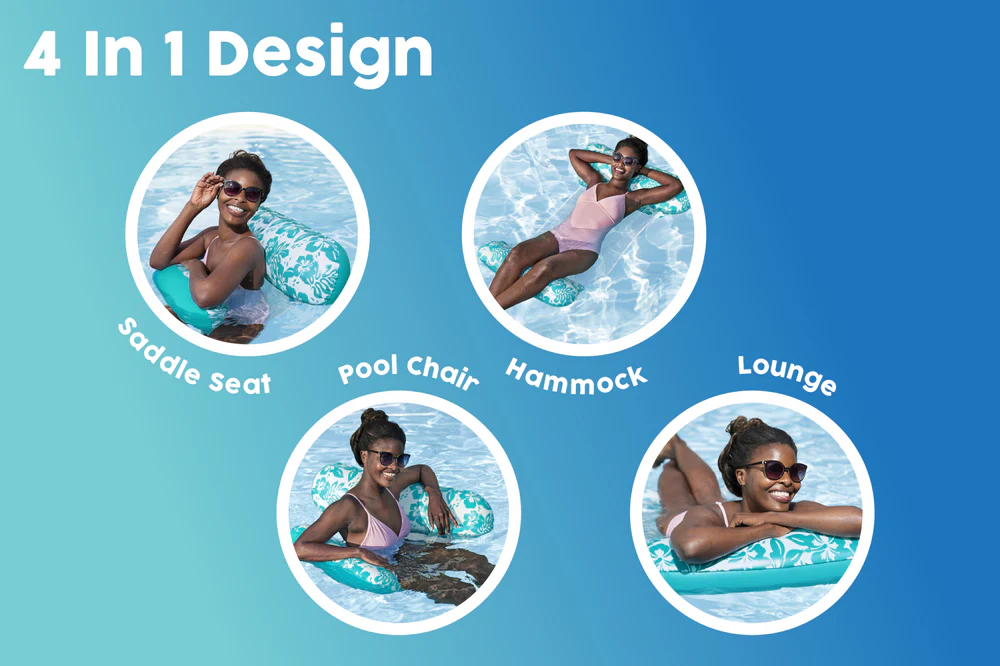 Hamac de piscine gonflable 4-en-1 — Restez au frais tout l'été