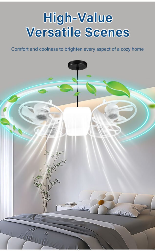 Ventilateur de Plafond Lumineux Design Drone E27 — Éclairage Intelligent
