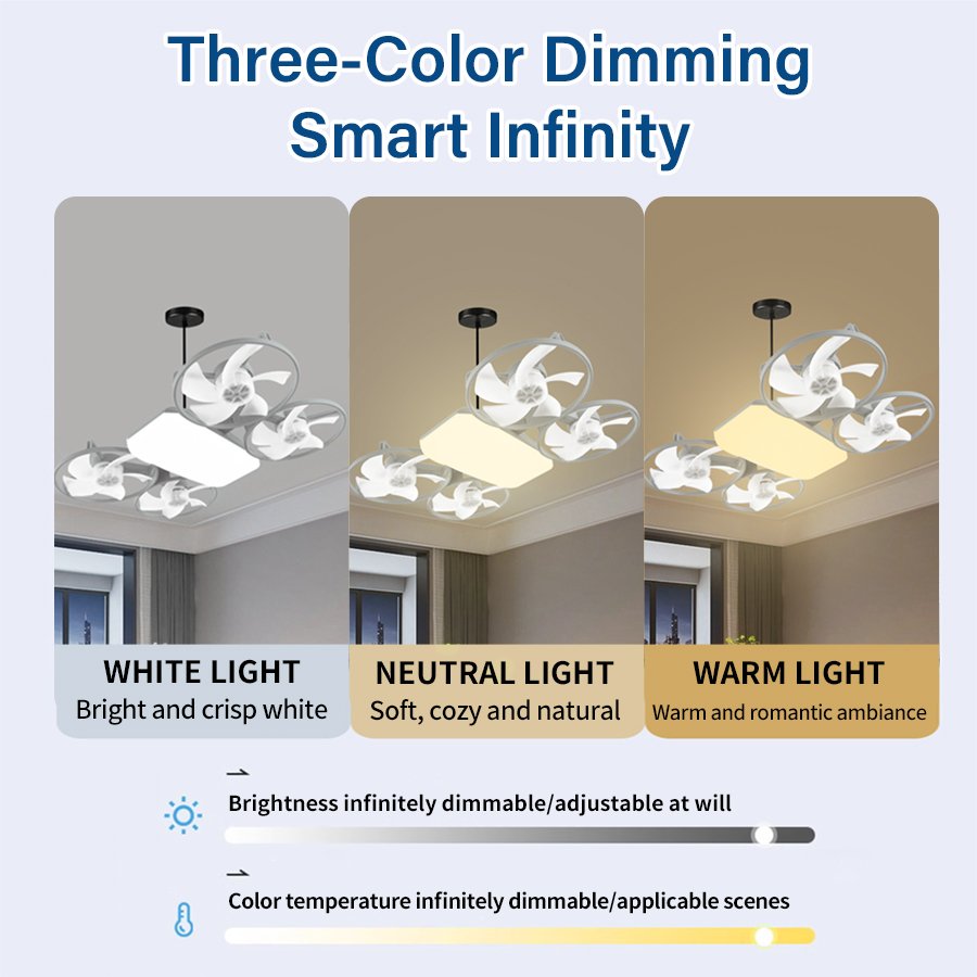 Ventilateur de Plafond Lumineux Design Drone E27 — Éclairage Intelligent