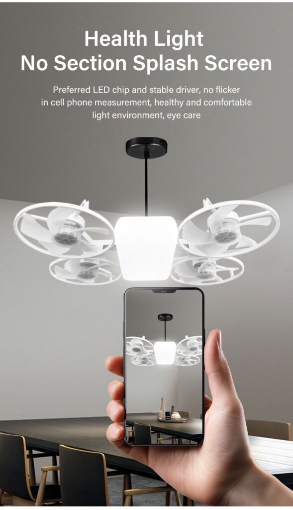 Ventilateur de Plafond Lumineux Design Drone E27 — Éclairage Intelligent