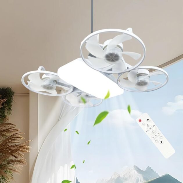 Ventilateur de Plafond Lumineux Design Drone E27 — Éclairage Intelligent