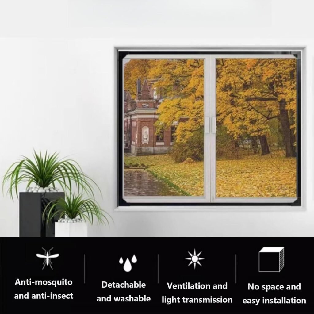 Moustiquaire Magnétique Ajustable pour Fenêtres en Maille Nano-Diamant - Protection contre les insectes et les feux