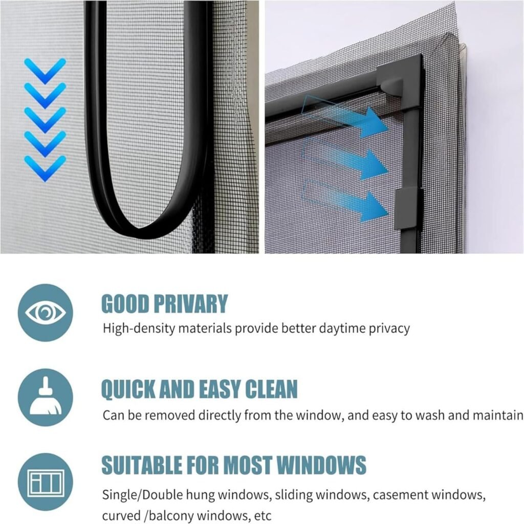 Moustiquaire Magnétique Ajustable pour Fenêtres en Maille Nano-Diamant - Protection contre les insectes et les feux