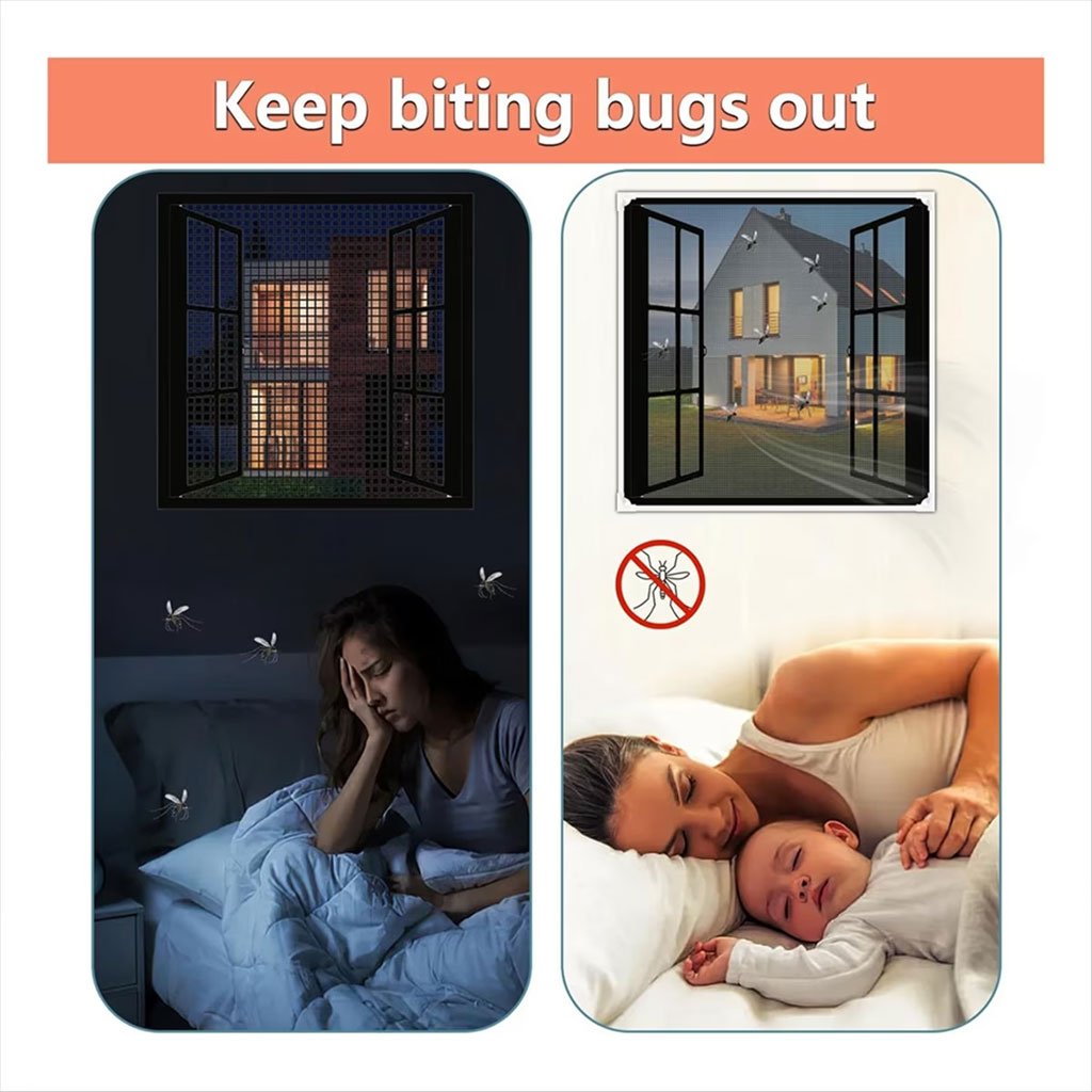 Moustiquaire Magnétique Ajustable pour Fenêtres en Maille Nano-Diamant - Protection contre les insectes et les feux