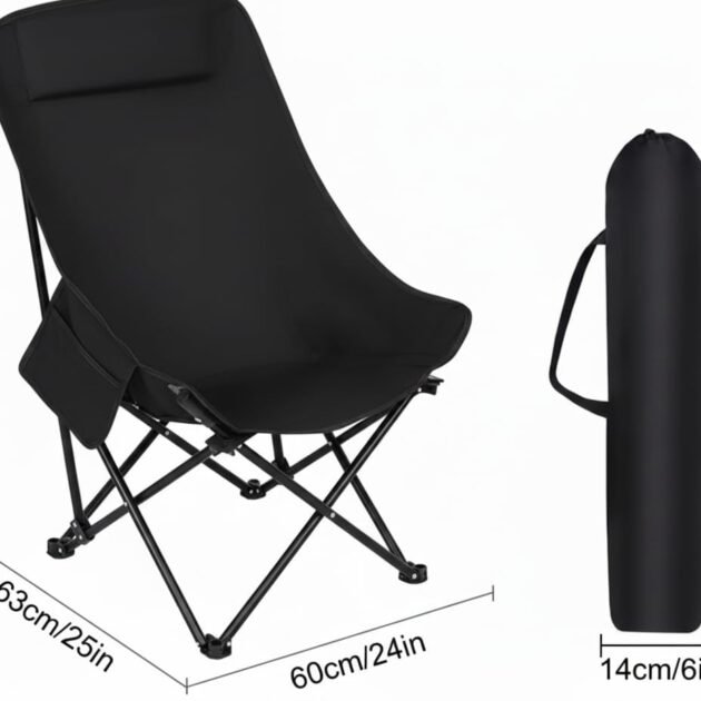 Chaise de Camping Pliante avec Dossier Réglable — Confortable