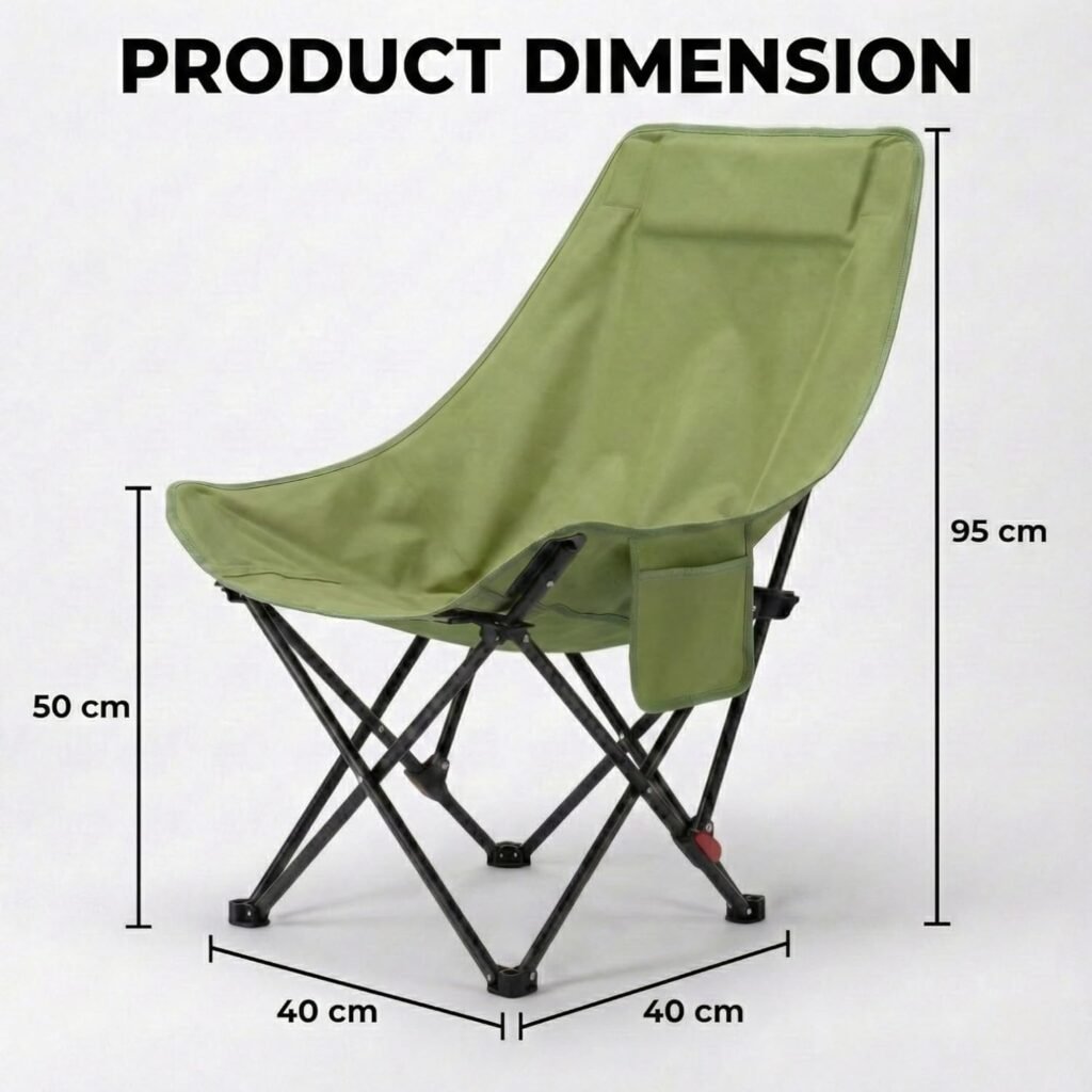 Chaise de Camping Pliante avec Dossier Réglable — Confortable