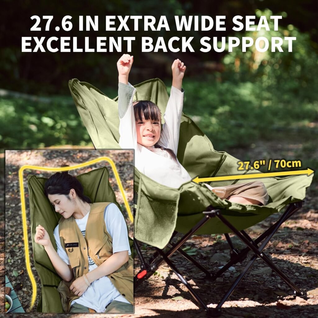 Chaise de Camping Pliante avec Dossier Réglable — Confortable