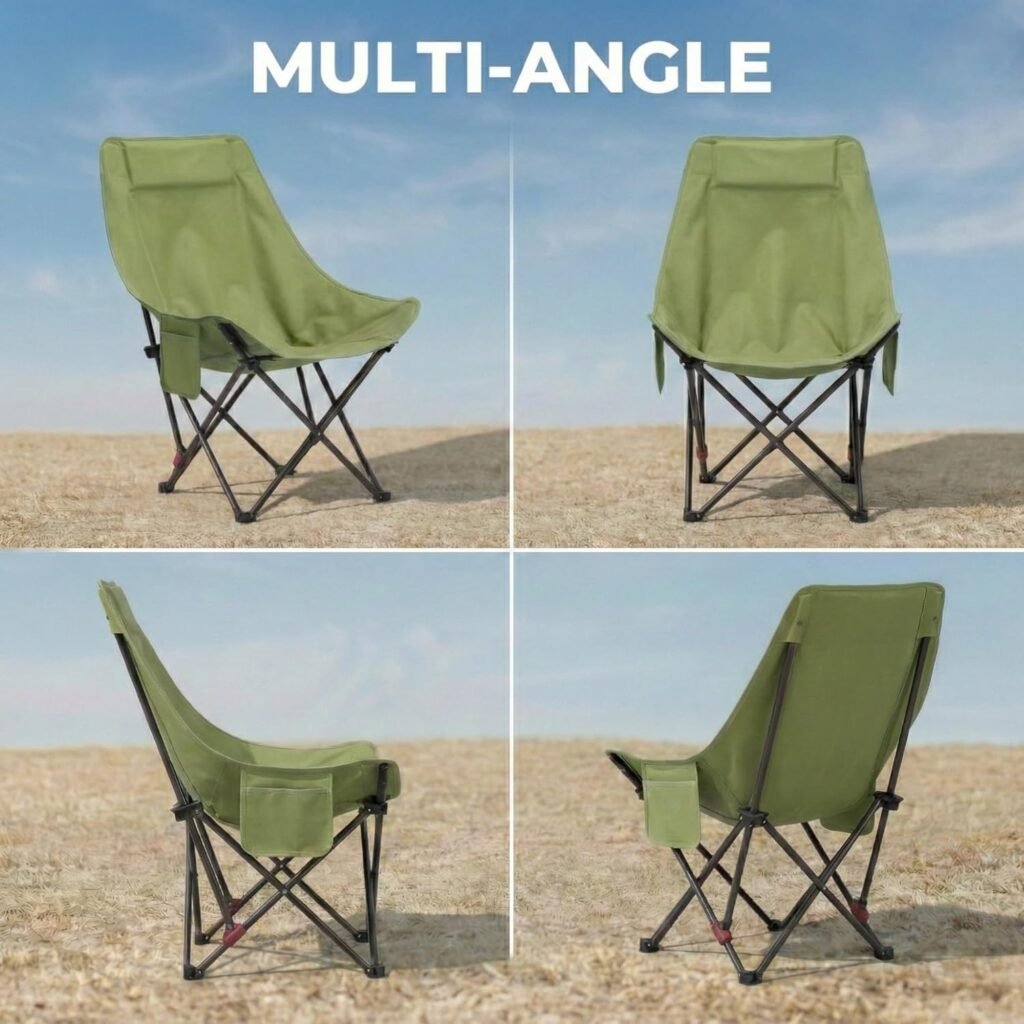 Chaise de Camping Pliante avec Dossier Réglable — Confortable