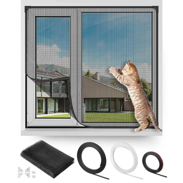 Moustiquaire Magnétique Ajustable pour Fenêtres en Maille Nano-Diamant - Protection contre les insectes et les feux