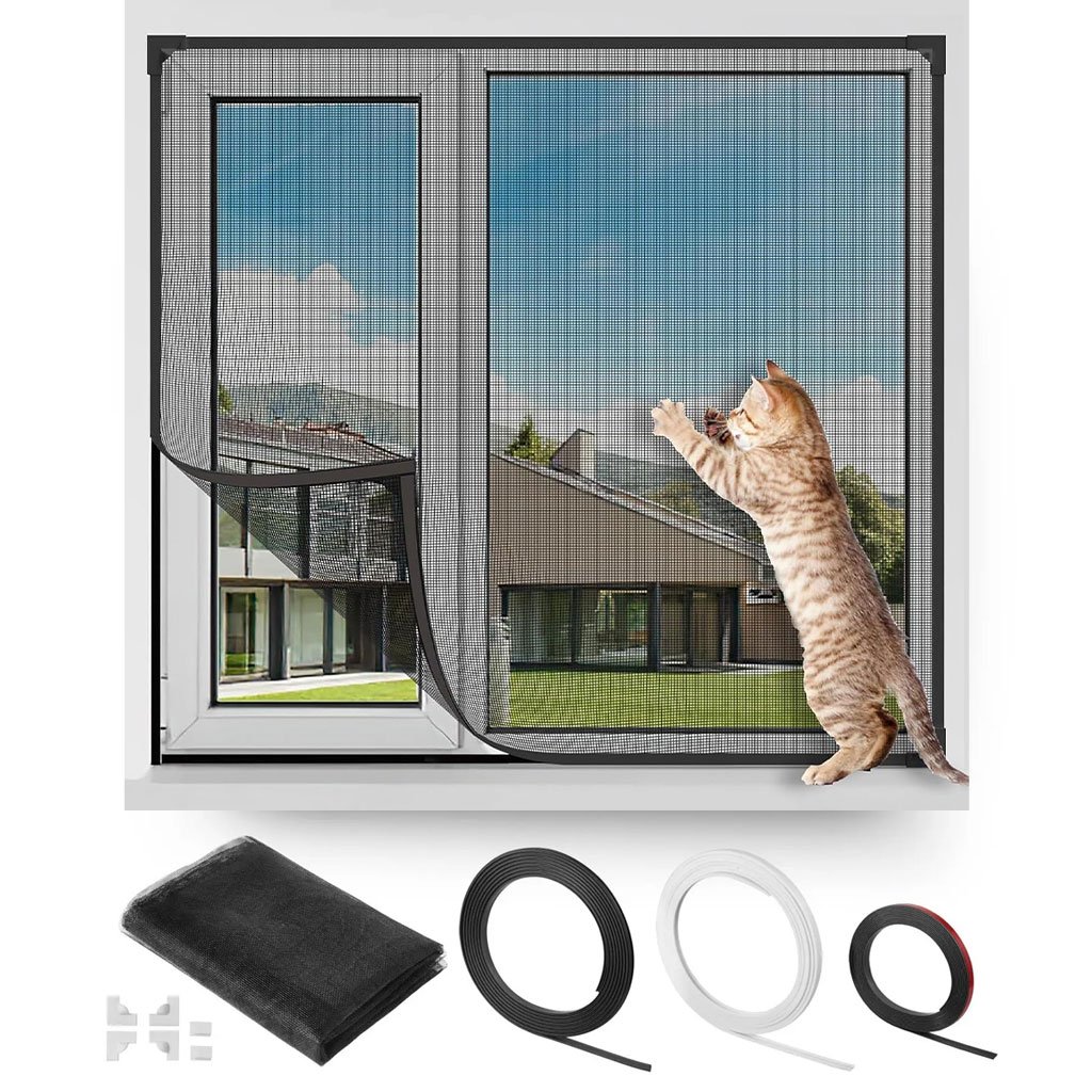 Moustiquaire Magnétique Ajustable pour Fenêtres en Maille Nano-Diamant - Protection contre les insectes et les feux