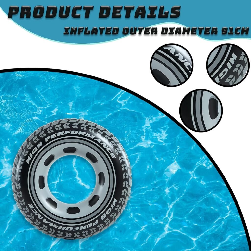 Bouée de natation adulte design pneu sport en PVC — stable et sécuritaire